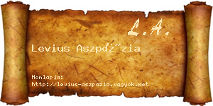 Levius Aszpázia névjegykártya